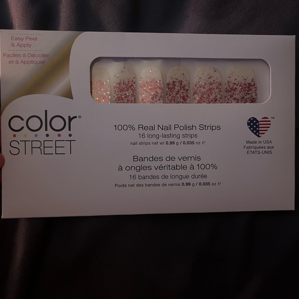 Color Street White and Red Glitter Nail Strips
